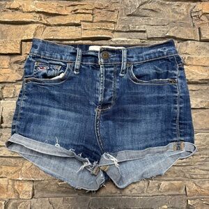 Vintage Y2K Hollister Jean Shorts Womens 0 24 Denim Jorts Blue So Cal Stretch